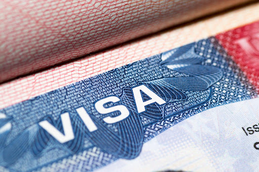 closeup of visa